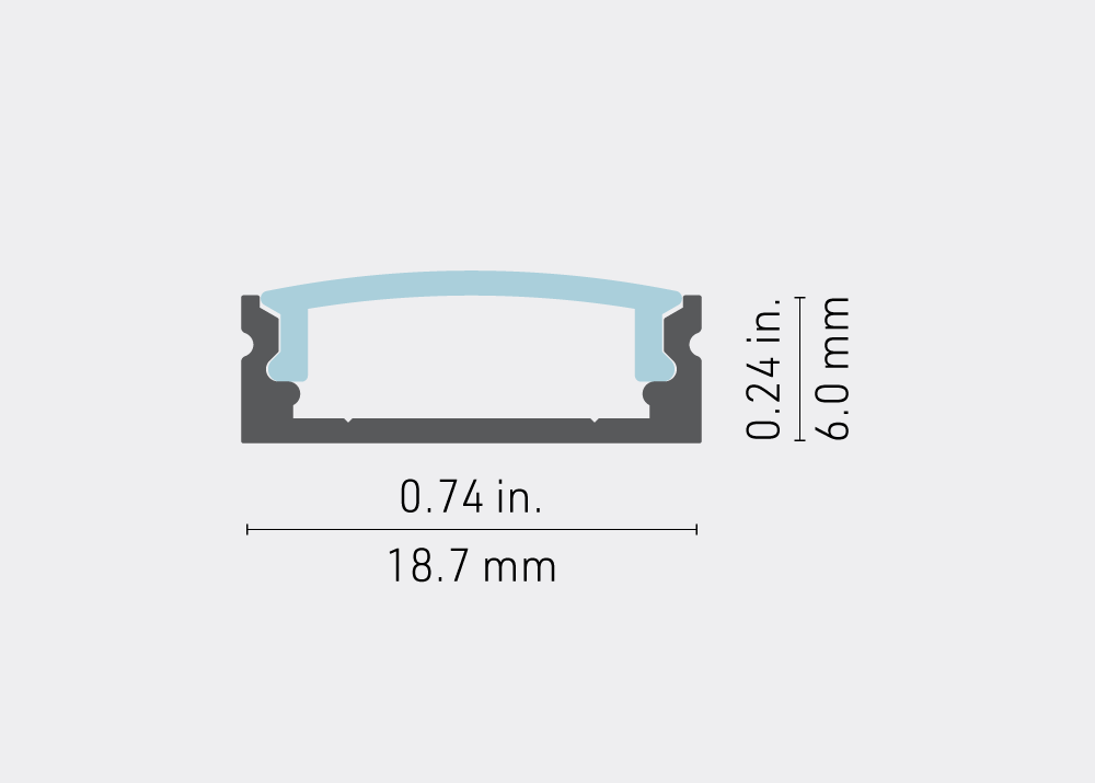 Profilé aluminium en U de 8 pieds pour ruban LED - LED Montreal