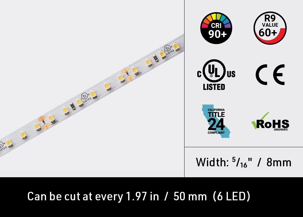 LED Strip Tape 5mm - LP2 B3528-24V-120-5MM-9.6W