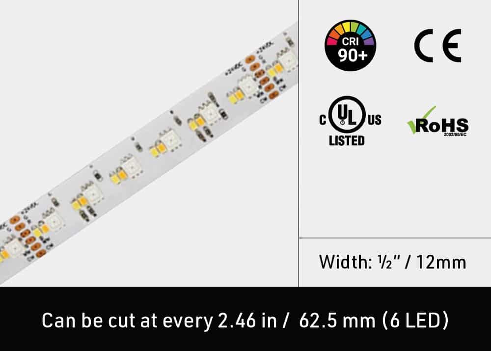 Flexible Edison Premium Constant Voltage LED Strip 24V Warm white CRI90 