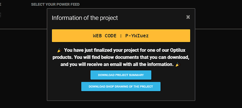 send project confirmation