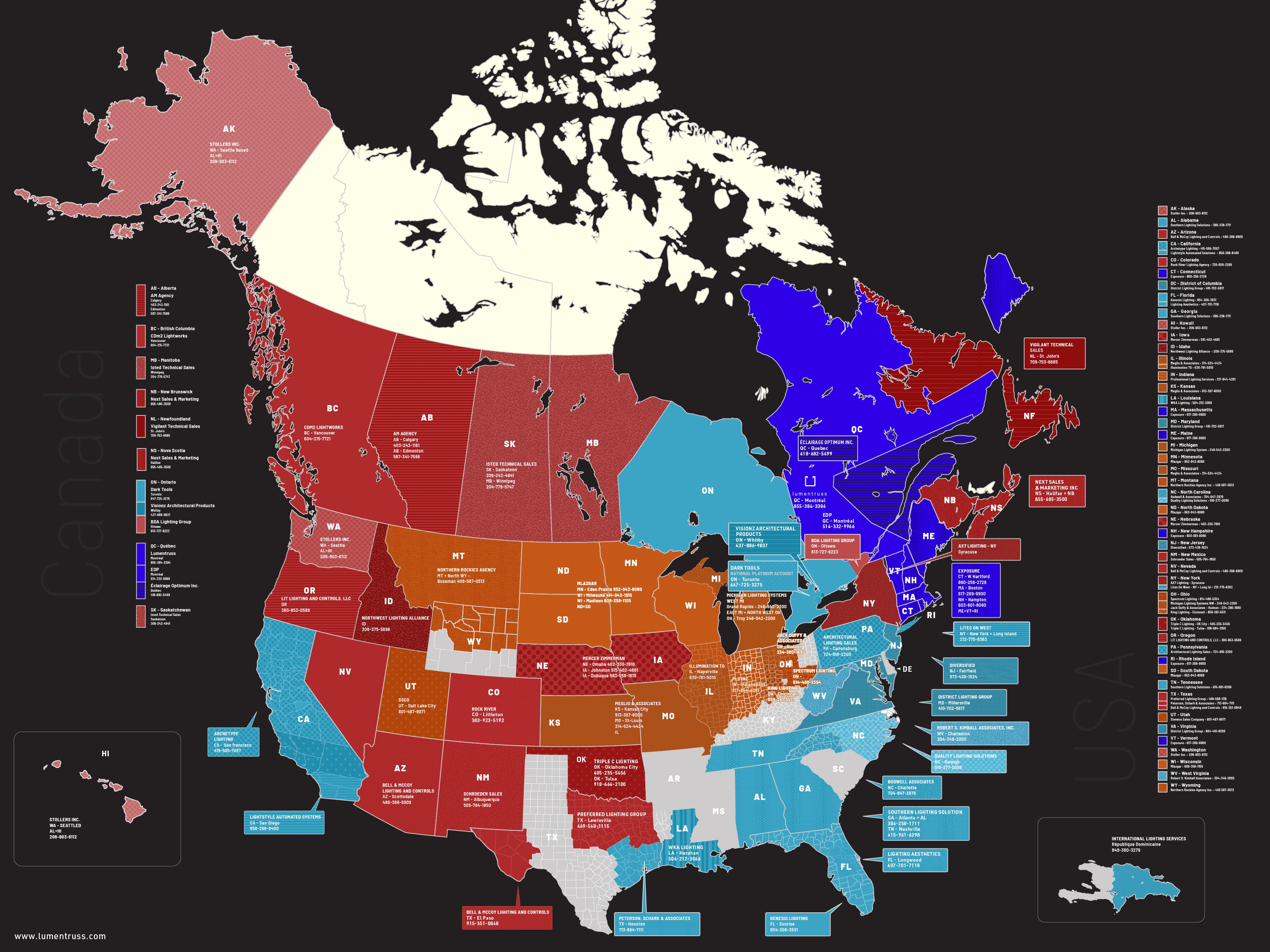 Map of our agents