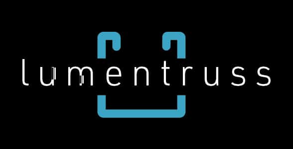 Logo couleur Lumentruss sur fond sombre